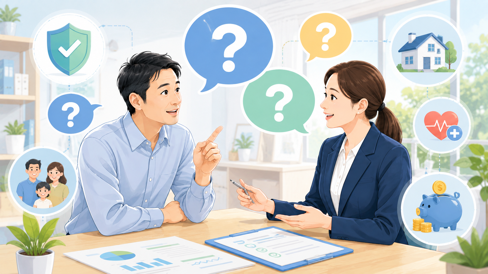 保険相談について専門家に質問するイメージ